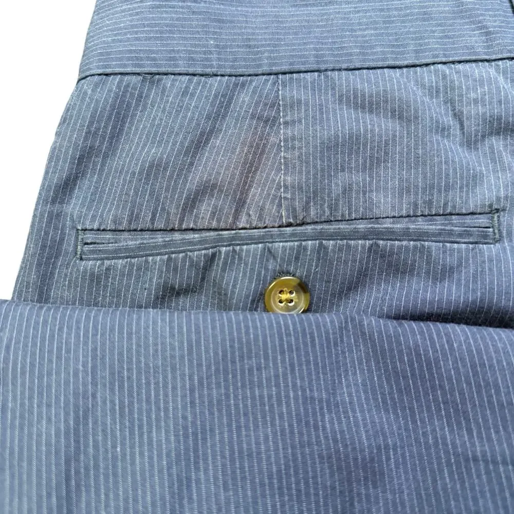 J.Crew Slim Bedford Seersucker Pants Mens 32x30 Navy Blue White‎ Pinstripe Chino
